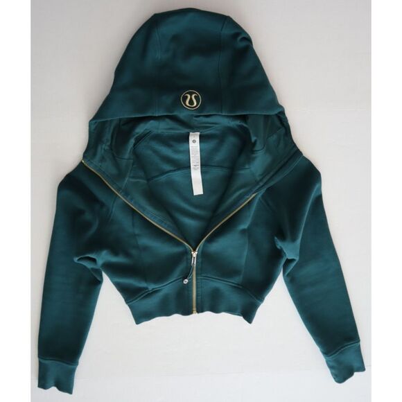 Lululemon W3HKJS Women's Sz 4 Teal/Gold Scuba Full-Zip Cropped Hoodie *Rare - Picture 7 of 12